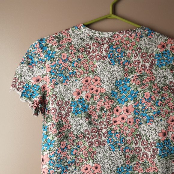 New BCBGeneration Short Sleeve Cropped T-shirt | Floral Garden Small - Picture 8 of 15